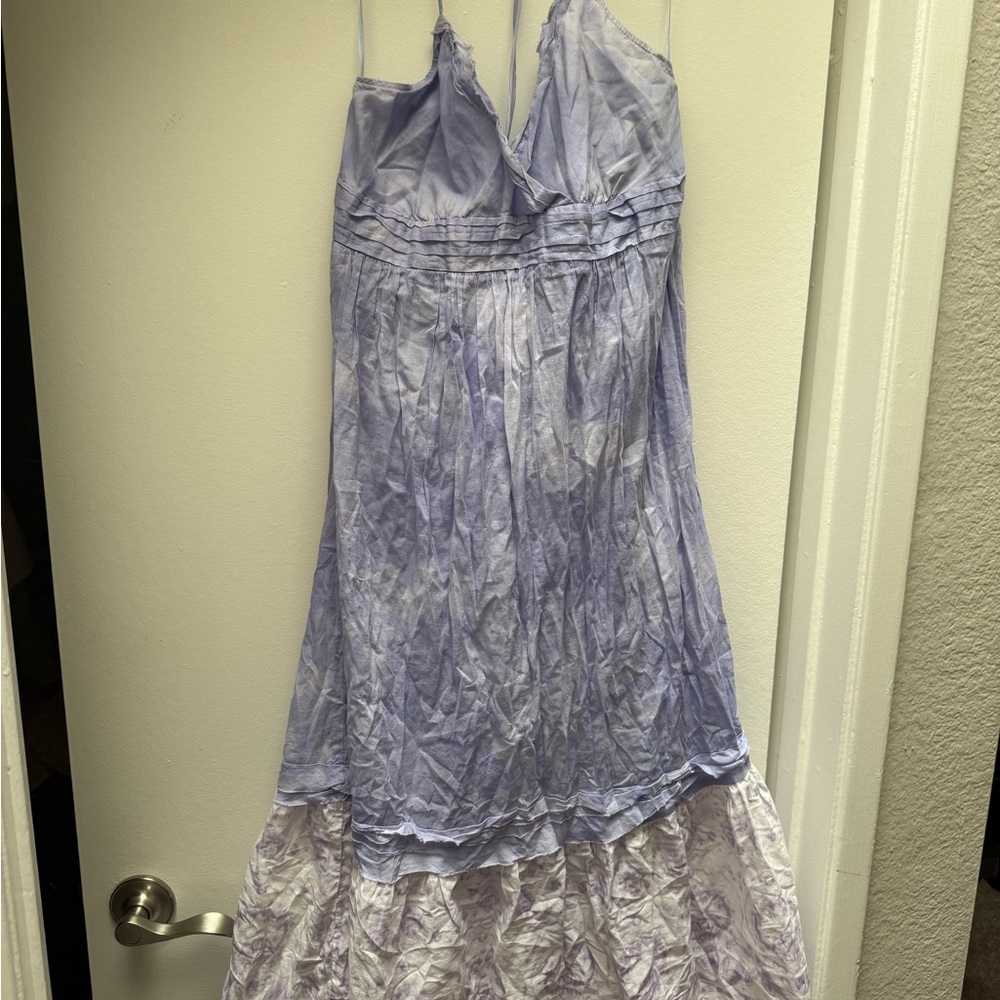 Lavender and White Maxi Dress